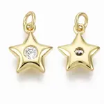 Brass Micro Pave Cubic Zirconia Charms