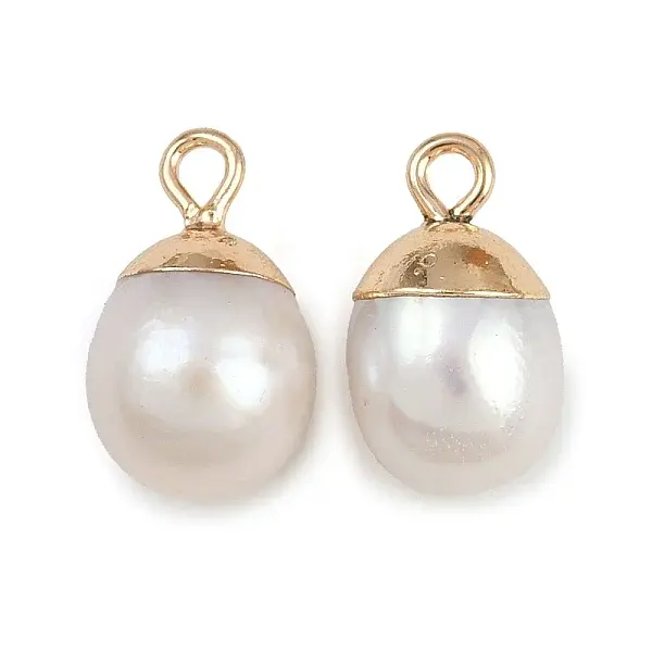 Natural Pearl Round Charms