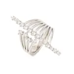 Brass Micro Pave Clear Cubic Zirconia Open Cuff Rings