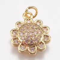 Brass Micro Pave Cubic Zirconia Charms