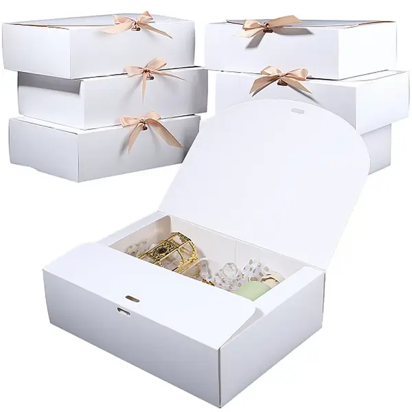 Folding Paper Gift Boxes with Ribbon
