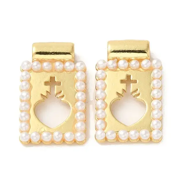 Rack Plating Brass & Acrylic Pearl Pendants