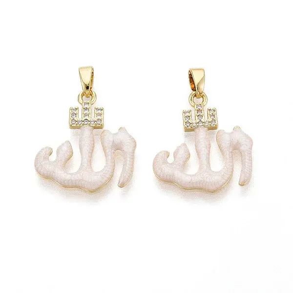 Brass Micro Pave Cubic Zirconia Enamel Pendants