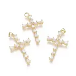 Brass Micro Pave Clear Cubic Zirconia Pendants