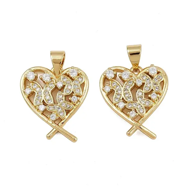Brass Micro Pave Cubic Zirconia Pendants