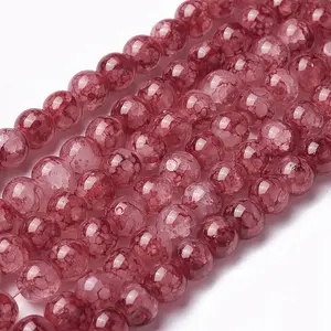 Spray Painted Glass Beads Strands