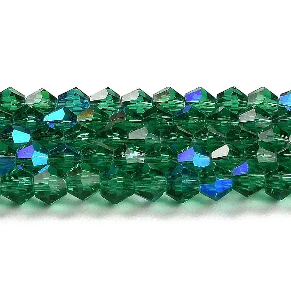 Transparent Electroplate Glass Beads Strands