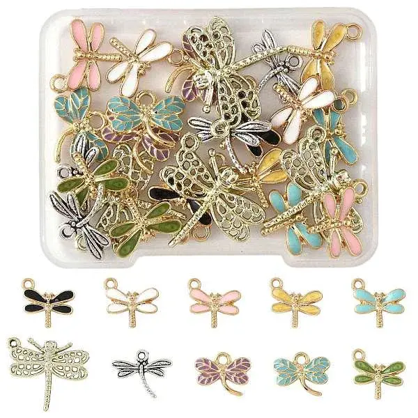 24Pcs 10 Styles Alloy Charms