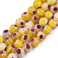 Round Millefiori Glass Beads Strands