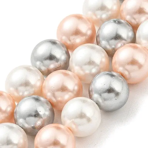 Electroplated Shell Pearl Beads Strands