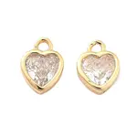 Brass Micro Pave Clear Cubic Zirconia Charms