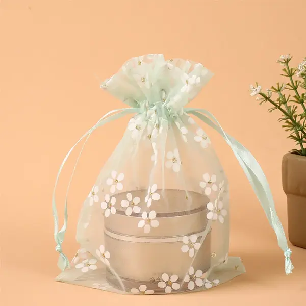 Rectangle Organza Drawstring Bags