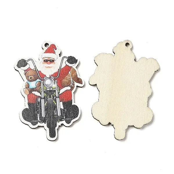 Single Face Christmas Printed Wood Big Pendants