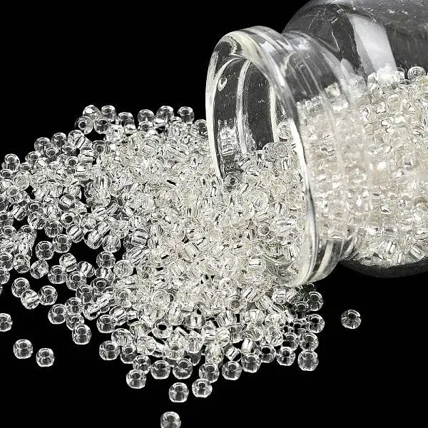8/0 Transparent Glass Round Seed Beads