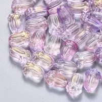 Transparent Spray Painted Glass Beads