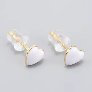 Brass Enamel Stud Earrings