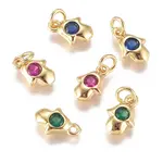 Brass Micro Pave Cubic Zirconia Charms