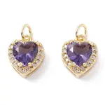 Brass Micro Pave Cubic Zirconia Charms