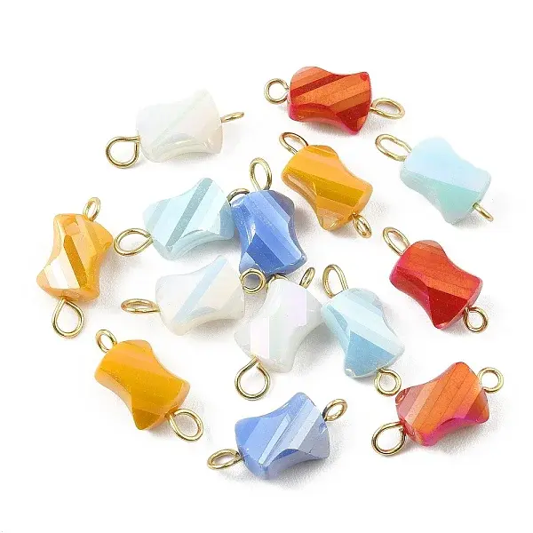 Electroplated Glass Connector Charms