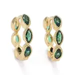 Brass Micro Pave Cubic Zirconia Huggie Hoop Earrings