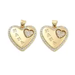 Brass Pave Clear Cubic Zirconia Pendants