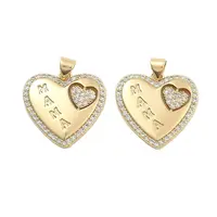 Brass Pave Clear Cubic Zirconia Pendants
