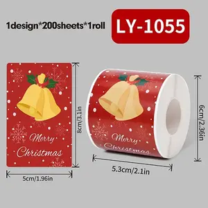 200Pcs Christmas Theme Paper Self-Adhesive Stickers