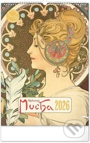 NOTIQUE Nástěnný kalendář Alfons Mucha 2026 (neutrální kalendárium)