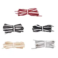 5 Pairs 5 Colors Two Tone Flat Polyester Braided Shoelaces