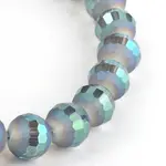 Faceted Round Electroplate Glass Bead Strands
