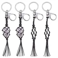 4Pcs  Macrame Fringe Braided Keychain
