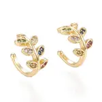 Brass Micro Pave Cubic Zirconia Cuff Earrings