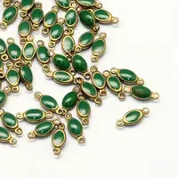 Antique Bronze Plated Brass Enamel Oval Links connectors