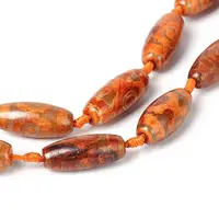 Tibetan Style 3-Eye dZi Beads Strands