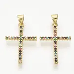 Brass Micro Pave Cubic Zirconia Pendants