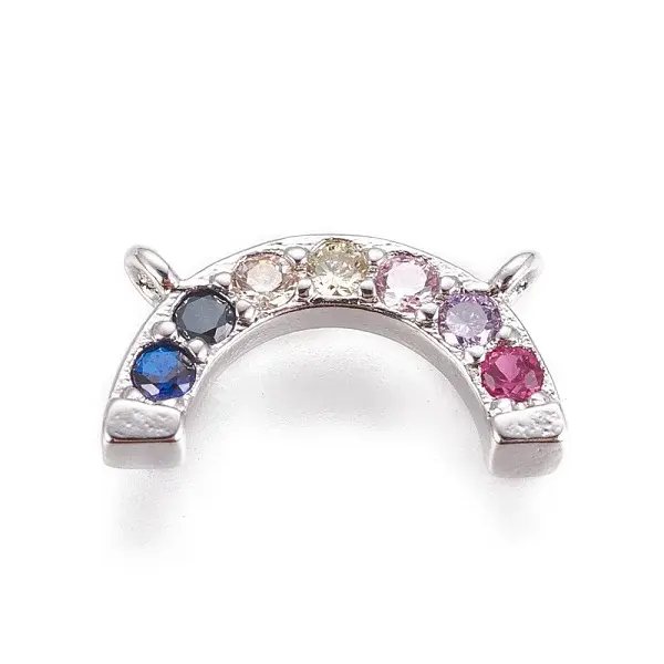 Brass Micro Pave Cubic Zirconia Charms