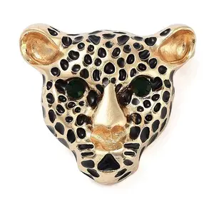 Leopard Black Enamel Pins