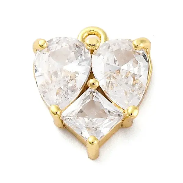 Brass Clear Cubic Zirconia Charms