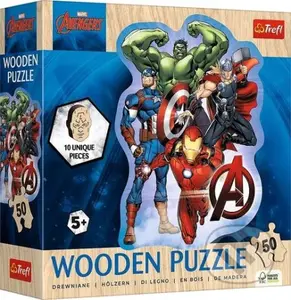 Avengers a jejich dobrodružství (Dřevěné obrysové puzzle) - puzzle z kategorie 15 - 60 dílků