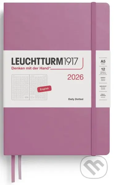 Daily Planner 2026 Medium (A5) Dusty Rose - tečkovaný