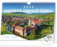 Stolní / nástěnný kalendář Malebná zákoutí 2026 (s extra velkým kalendáriem / řádky)