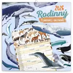 NOTIQUE Nástěnný Rodinný plánovací kalendář 2026 - Animalium