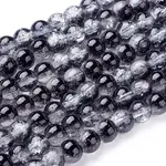 Spray Painted Crackle Glass Beads Strands