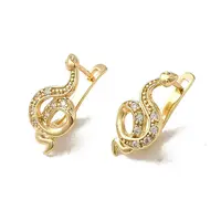 Brass Micro Pave Cubic Zirconia Hoop Earring