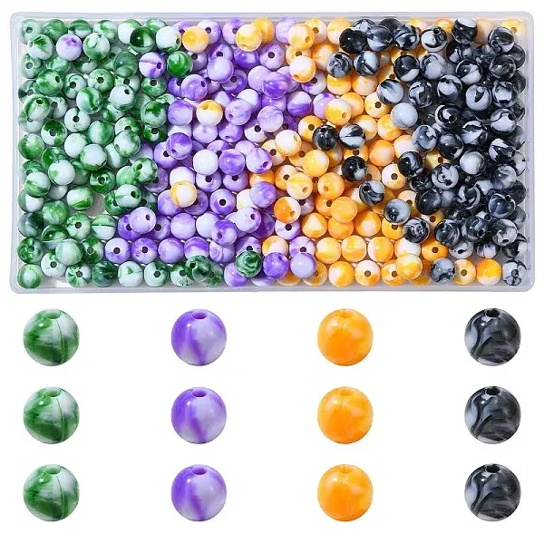 320Pcs 4 Colors Opaque Acrylic Beads