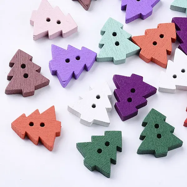 2-Hole Spray Painted Wooden Buttons