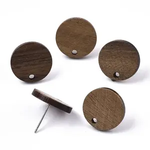 Walnut Wood Stud Earring Findings