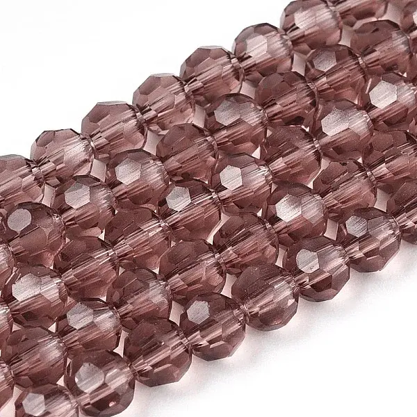 Faceted(32 Facets) Round Glass Beads Strands