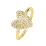 Brass Micro Pave Cubic Zirconia Cuff Rings for Women
