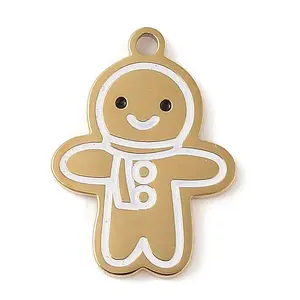Christmas Theme Ion Plating(IP) 304 Stainless Steel Enamel Pendants